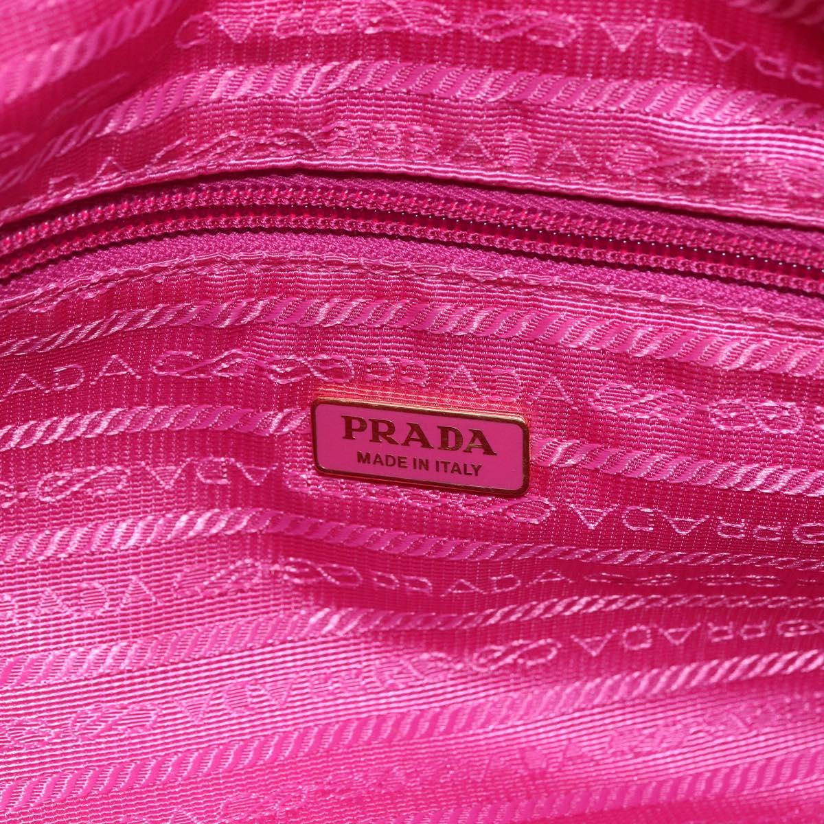 PRADA Hand Bag Nylon 2way Pink Gold Auth BA6879