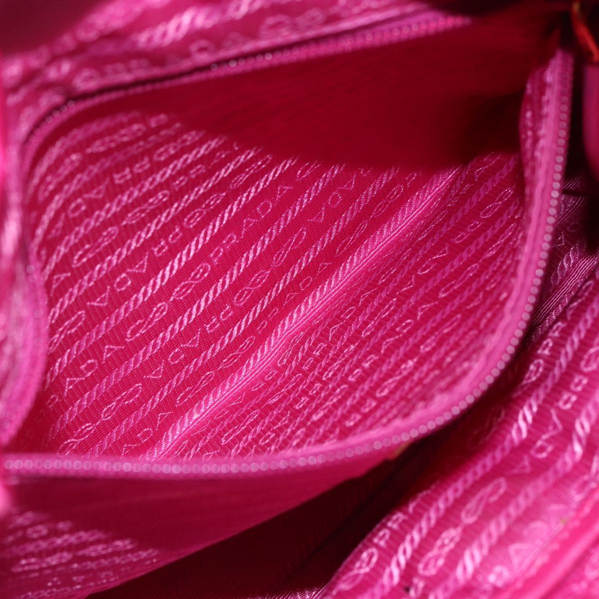 PRADA Hand Bag Nylon 2way Pink Gold Auth BA6879