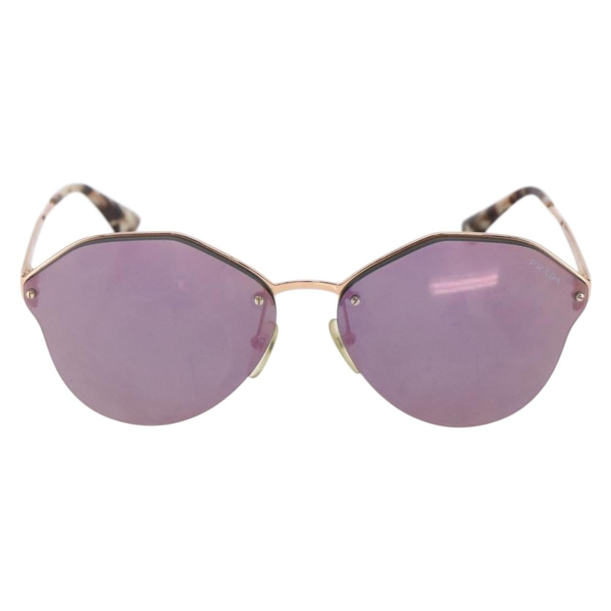 PRADA Sunglasses metal plastic Purple Champagne Gold Auth BA6880