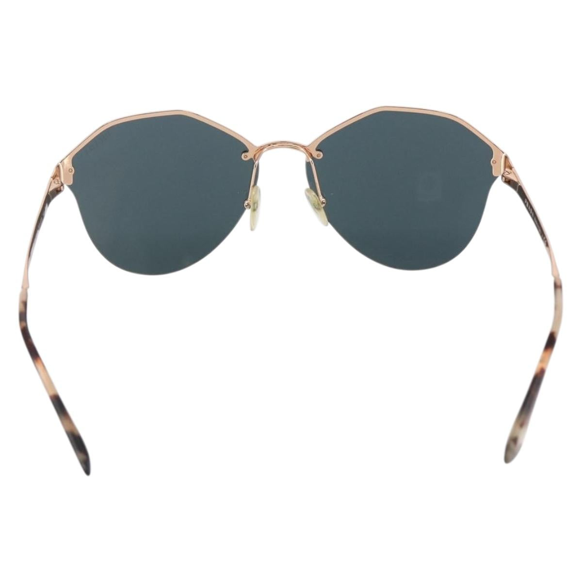 PRADA Sunglasses metal plastic Purple Champagne Gold Auth BA6880