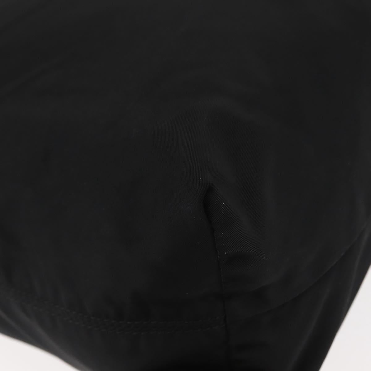 CELINE Tote Bag Nylon Enamel 2way Black Gold Auth BA6881