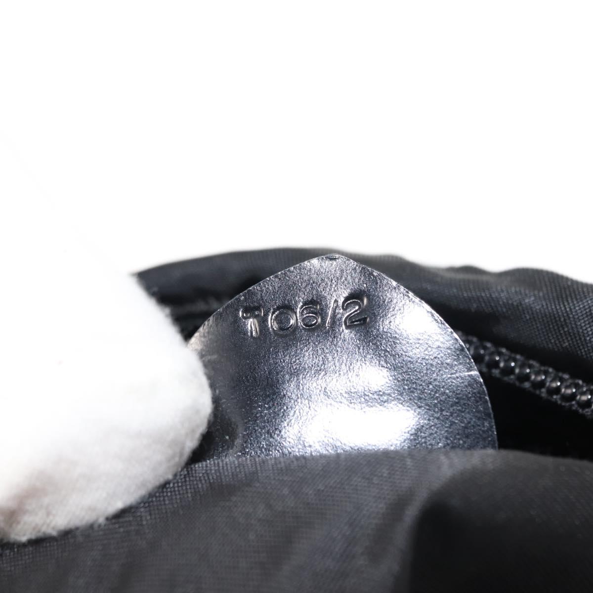 CELINE Tote Bag Nylon Enamel 2way Black Gold Auth BA6881