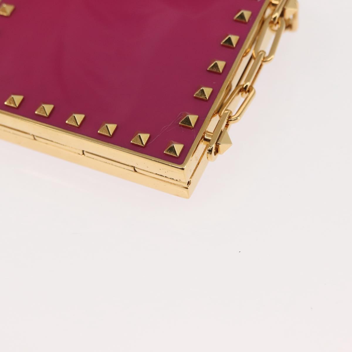 VALENTINO Lipstick Holder Cosmetic Pouch metal Pink Auth BA6885