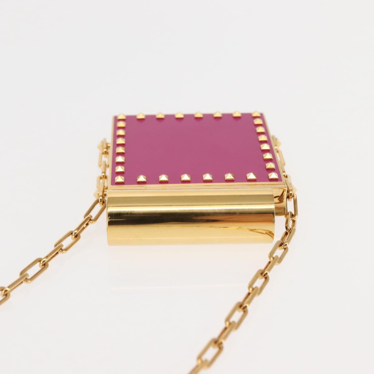 VALENTINO Lipstick Holder Cosmetic Pouch metal Pink Auth BA6885