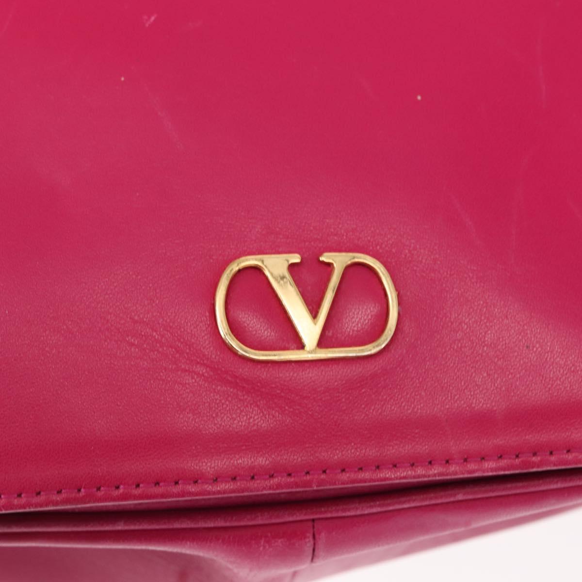 VALENTINO Shoulder Bag Leather Pink Auth BA6886