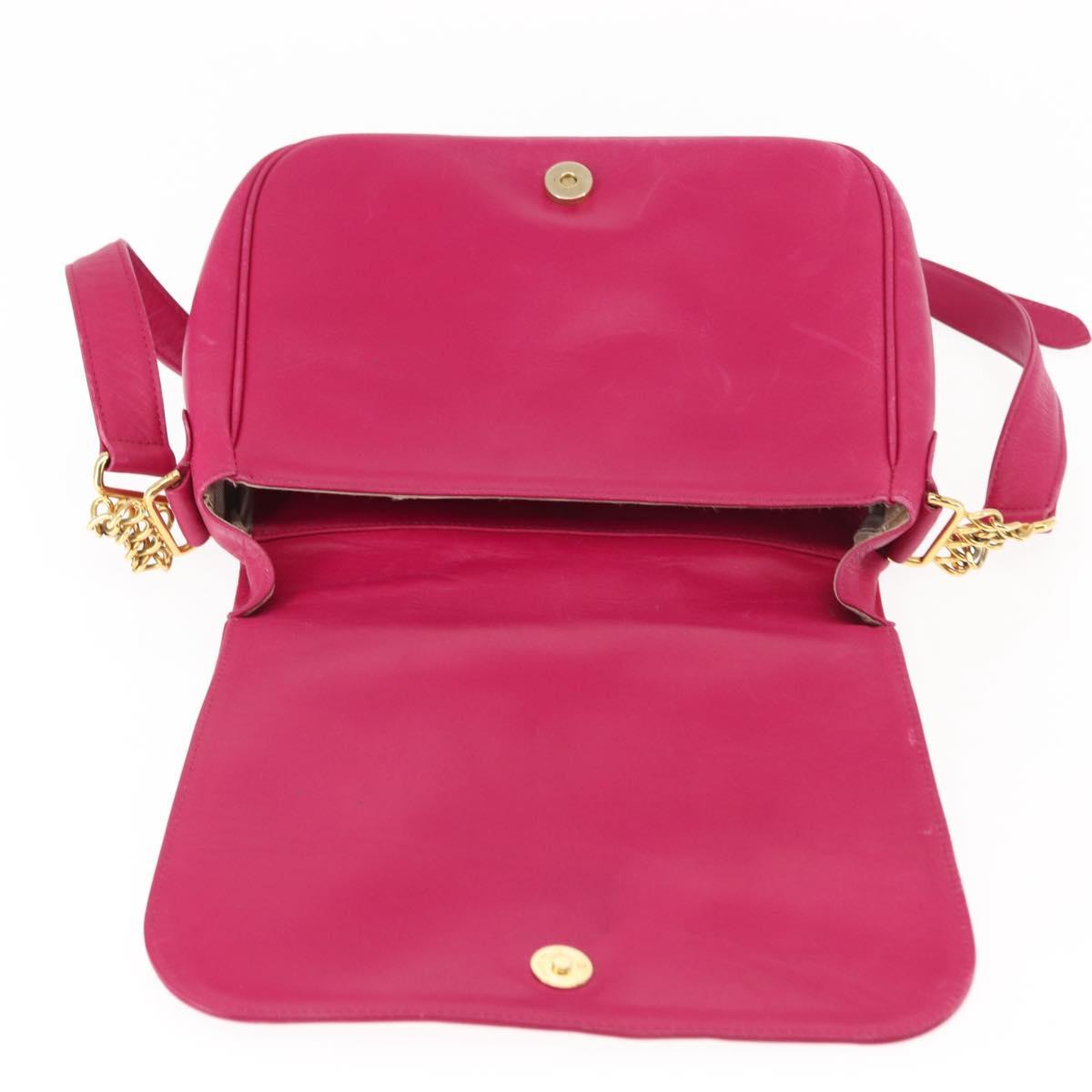 VALENTINO Shoulder Bag Leather Pink Auth BA6886