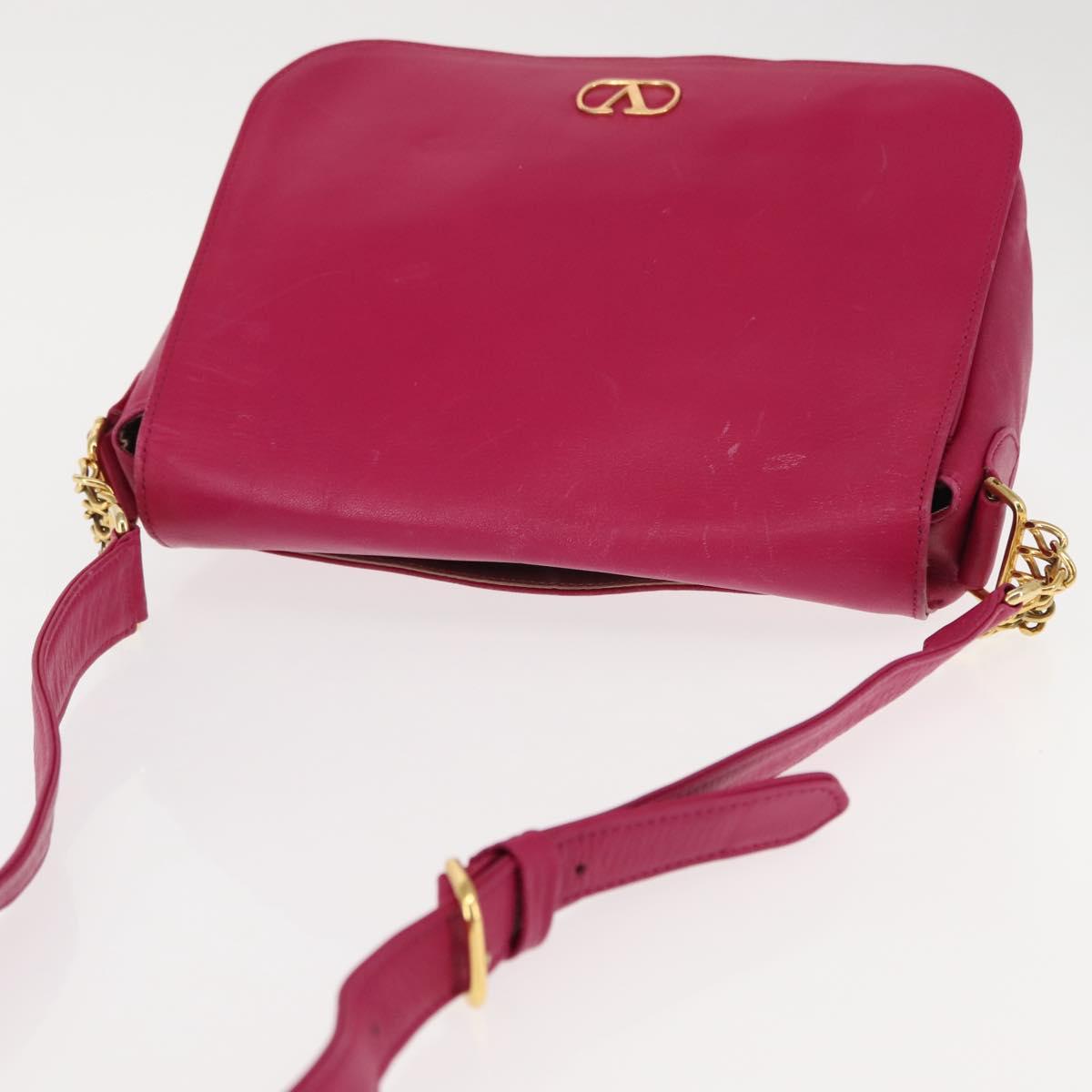 VALENTINO Shoulder Bag Leather Pink Auth BA6886