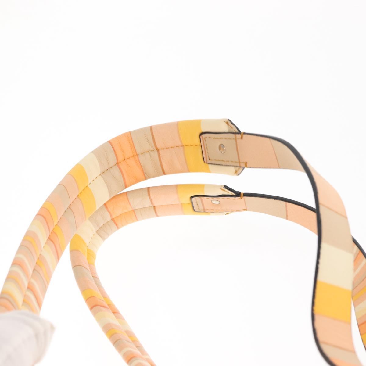 VALENTINO Studs Backpack Nylon Leather Beige Orange Auth BA6887