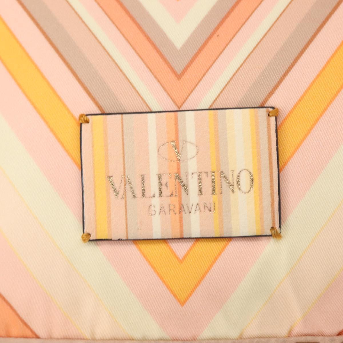 VALENTINO Studs Backpack Nylon Leather Beige Orange Auth BA6887