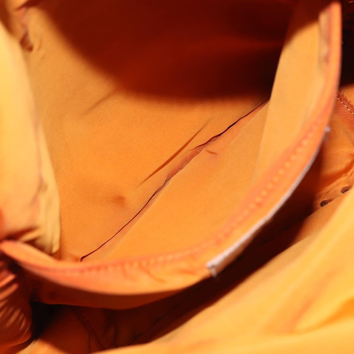 VALENTINO Studs Backpack Nylon Leather Beige Orange Auth BA6887