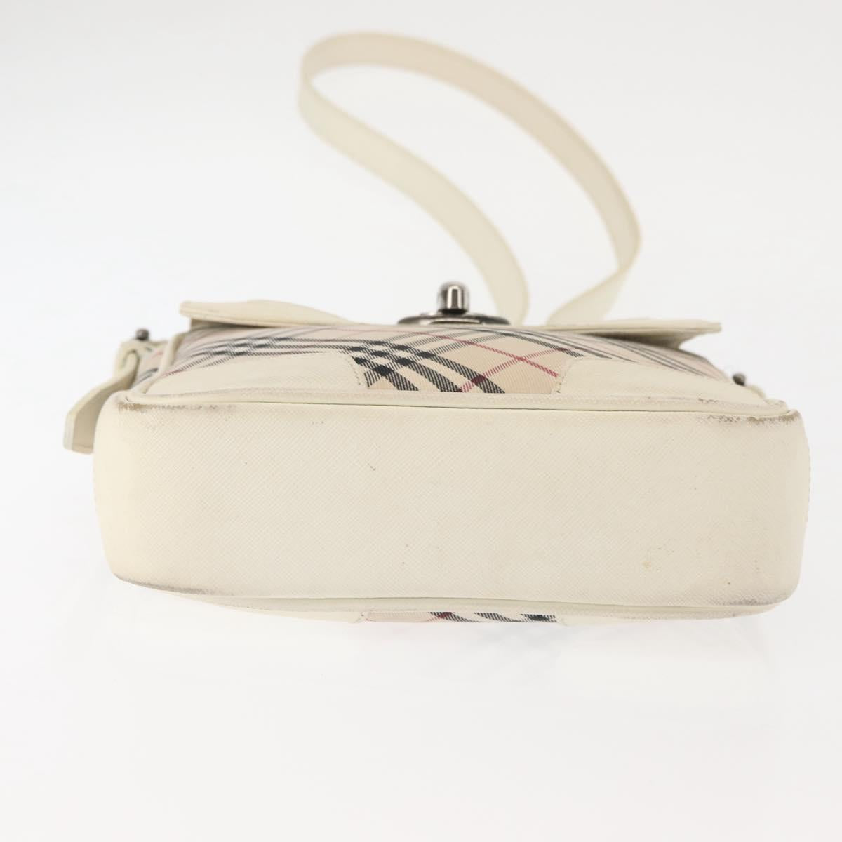 BURBERRY Nova Check Shoulder Bag Canvas Beige White Auth BA6890