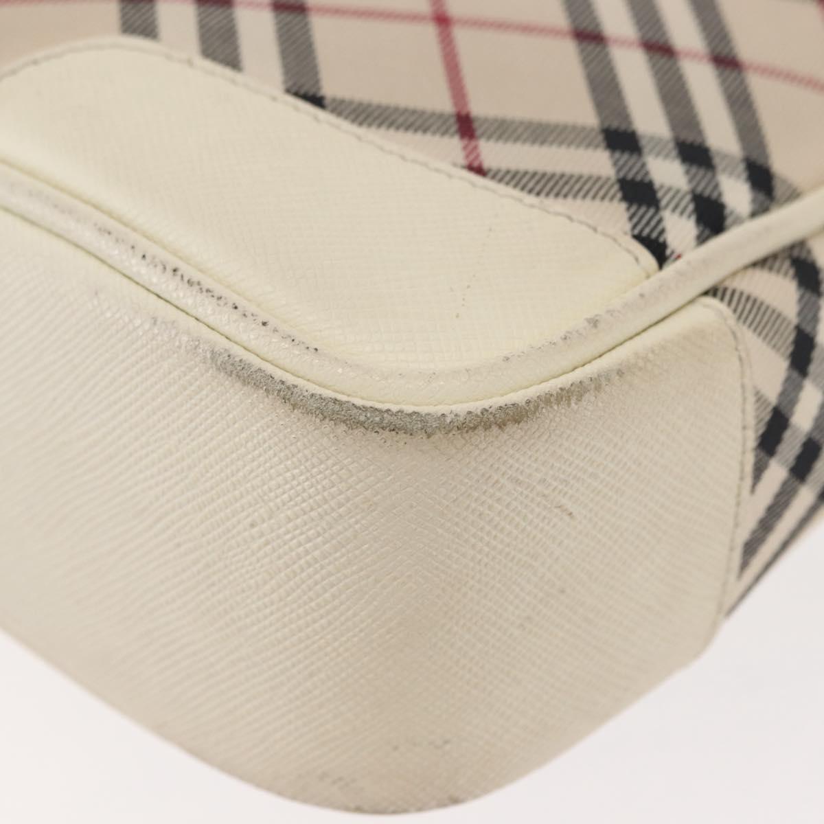 BURBERRY Nova Check Shoulder Bag Canvas Beige White Auth BA6890