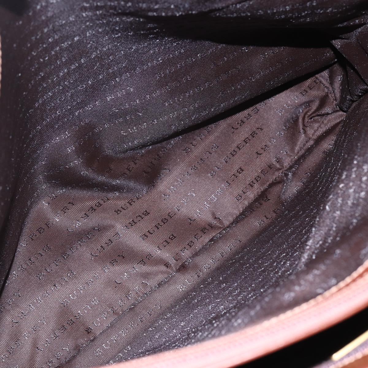 BURBERRY Nova Check Tote Bag PVC Leather Brown Beige Auth BA6892