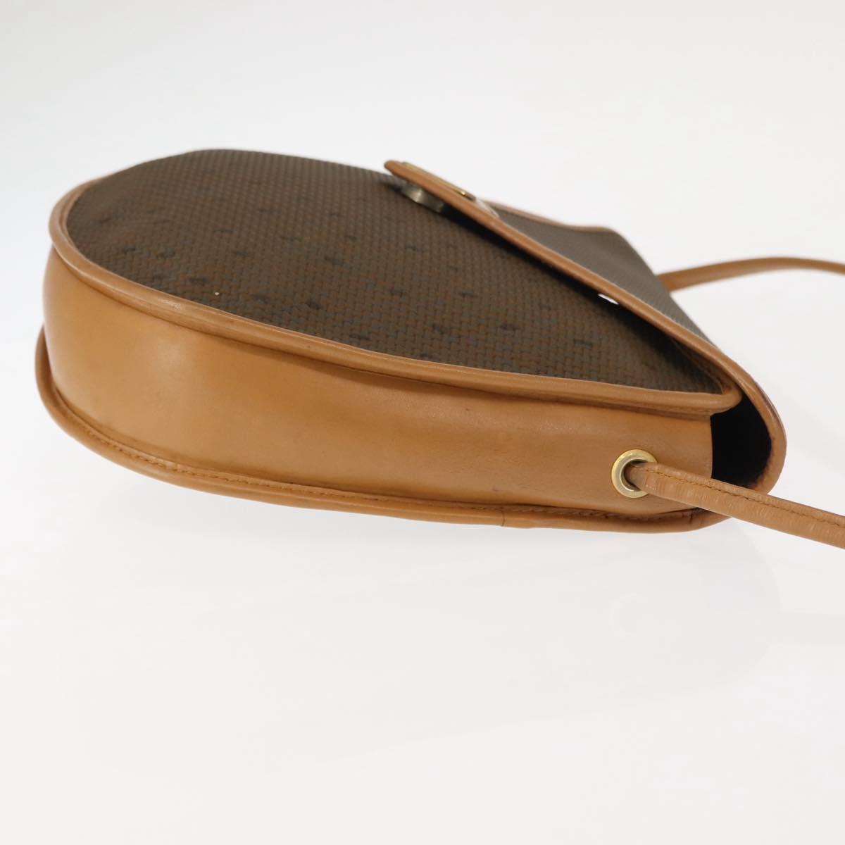 SAINT LAURENT Shoulder Bag PVC Leather Beige Auth BA6893