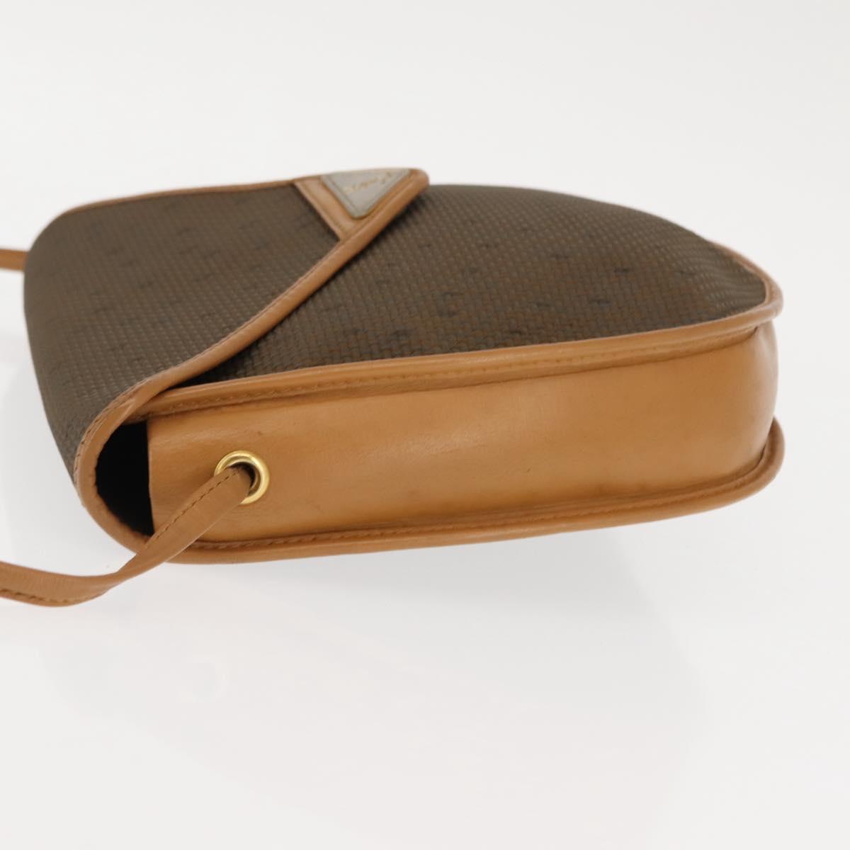 SAINT LAURENT Shoulder Bag PVC Leather Beige Auth BA6893