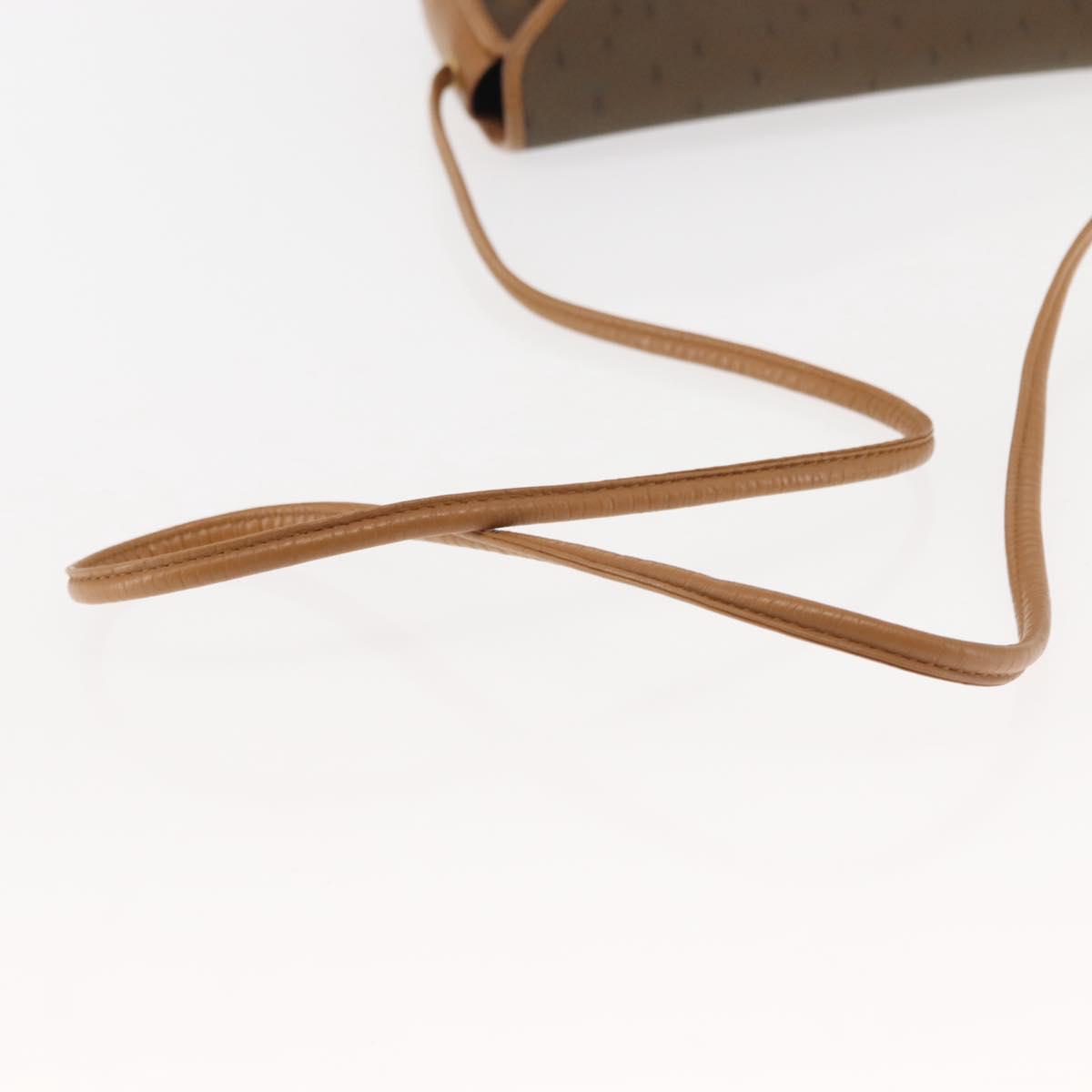 SAINT LAURENT Shoulder Bag PVC Leather Beige Auth BA6893