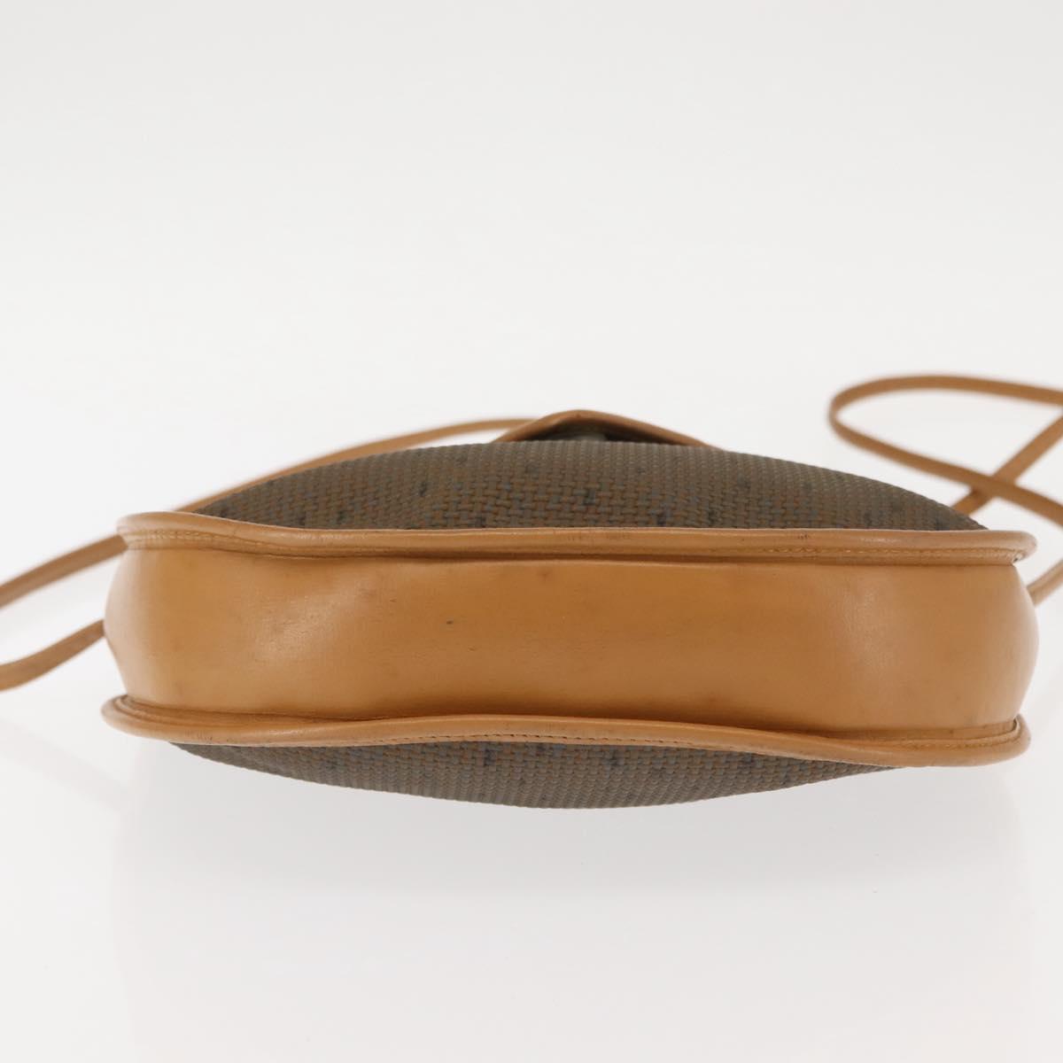 SAINT LAURENT Shoulder Bag PVC Leather Beige Auth BA6893