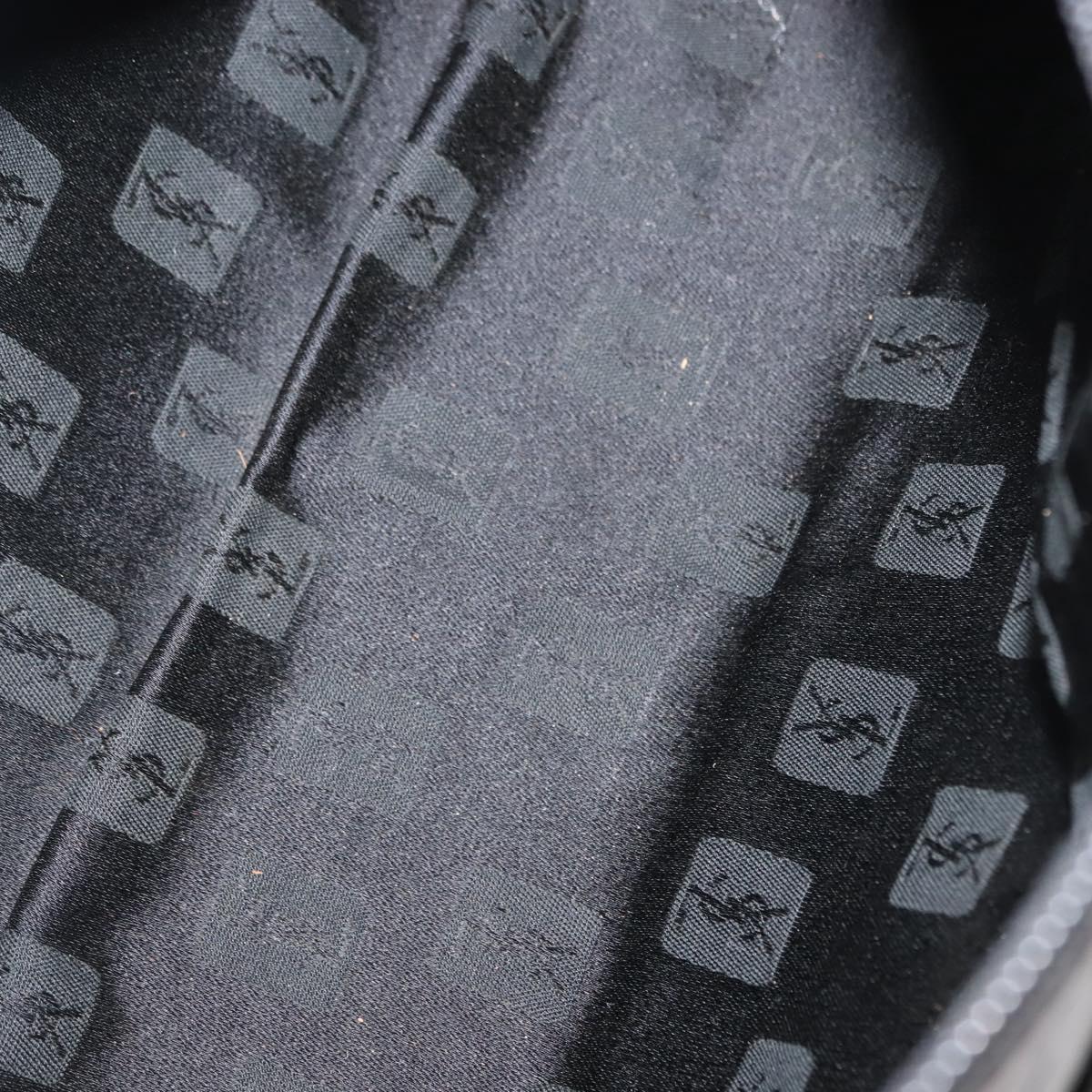 SAINT LAURENT Hand Bag Leather Black Auth BA6894