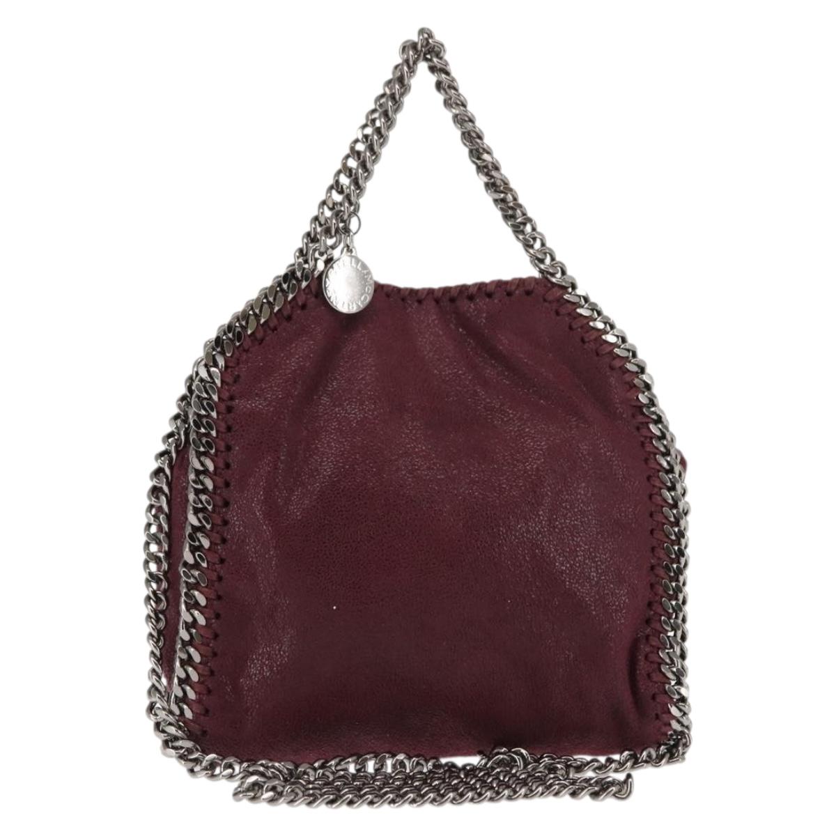 Stella MacCartney Falabella Chain Shoulder Bag polyester Bordeaux Auth BA6899