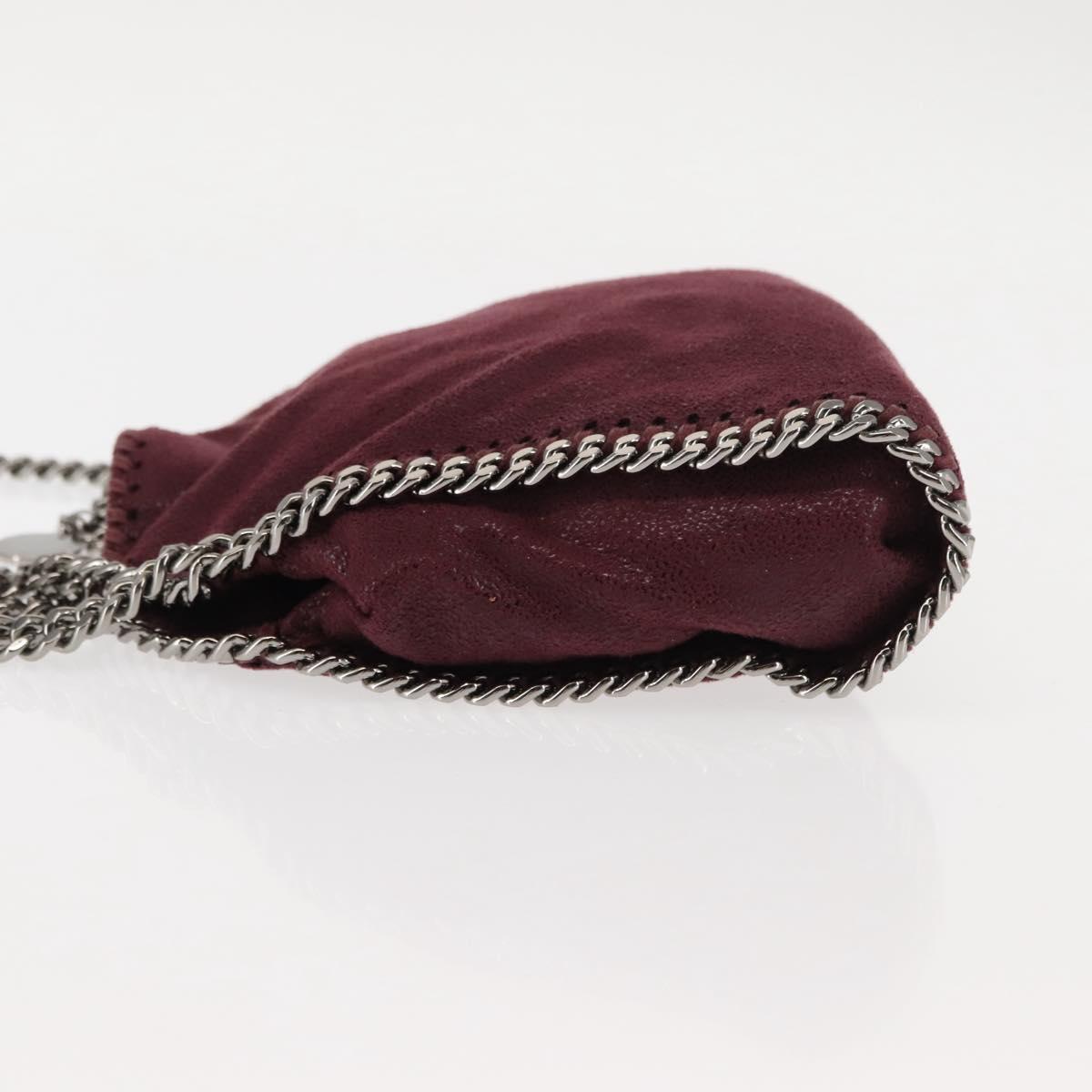 Stella MacCartney Falabella Chain Shoulder Bag polyester Bordeaux Auth BA6899