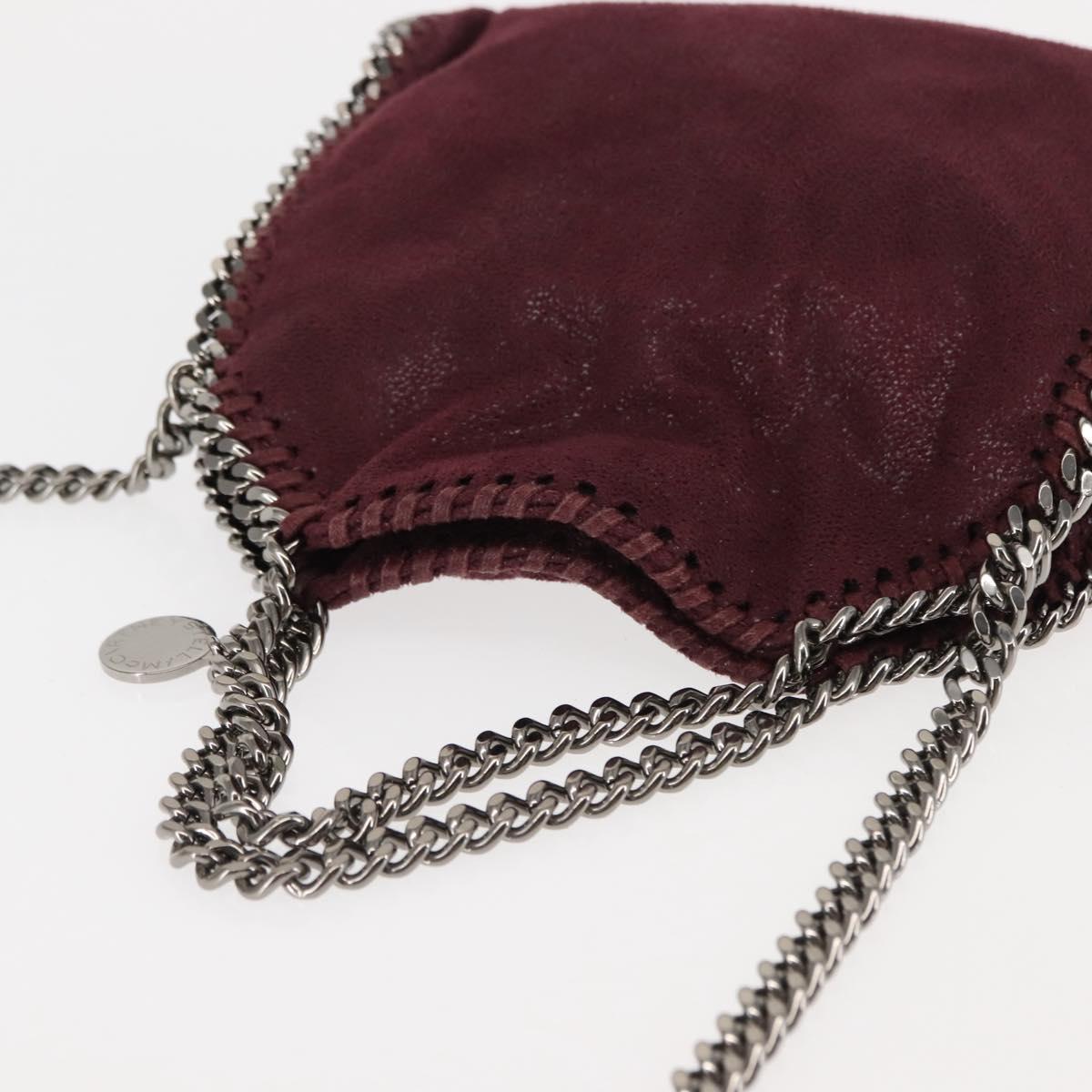 Stella MacCartney Falabella Chain Shoulder Bag polyester Bordeaux Auth BA6899