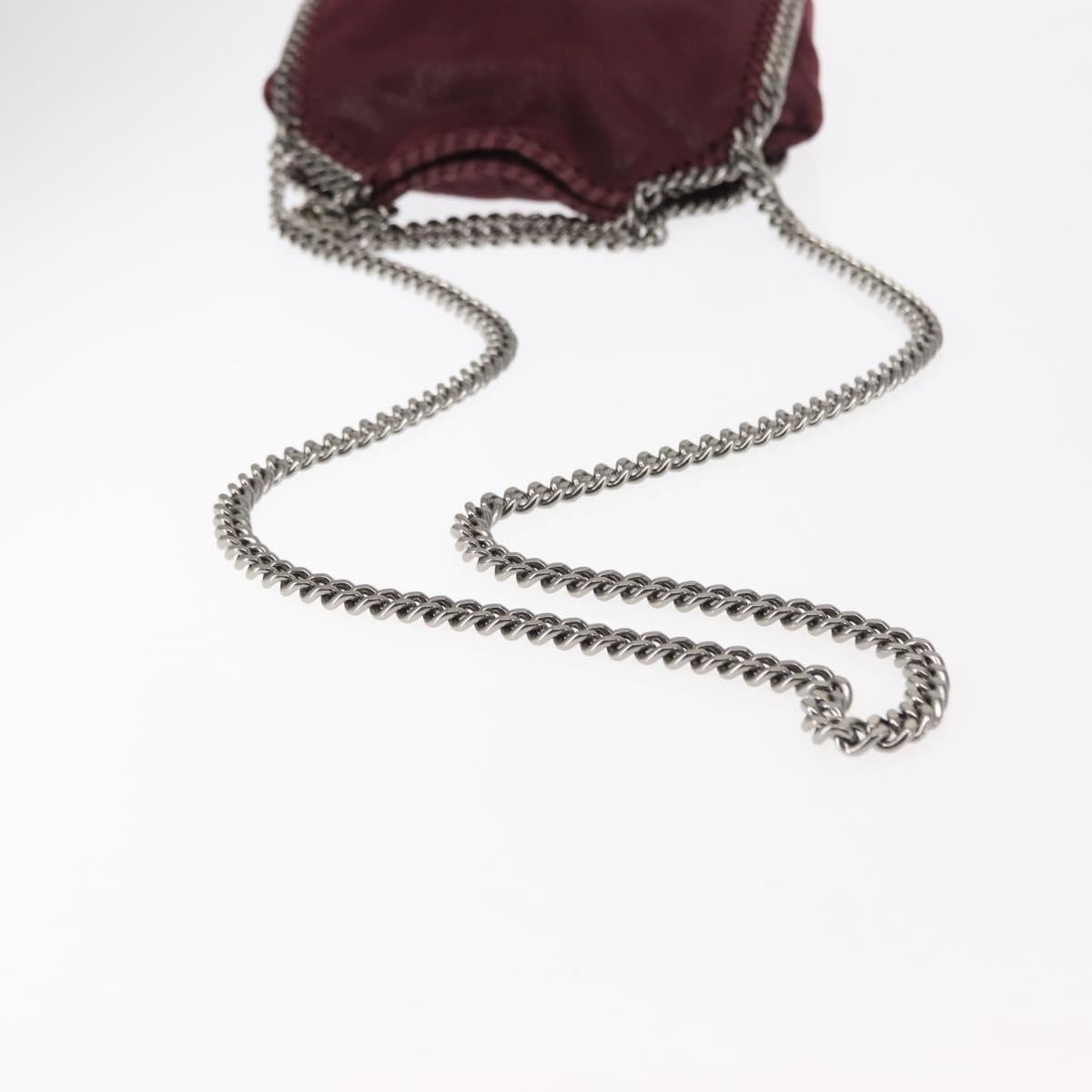 Stella MacCartney Falabella Chain Shoulder Bag polyester Bordeaux Auth BA6899