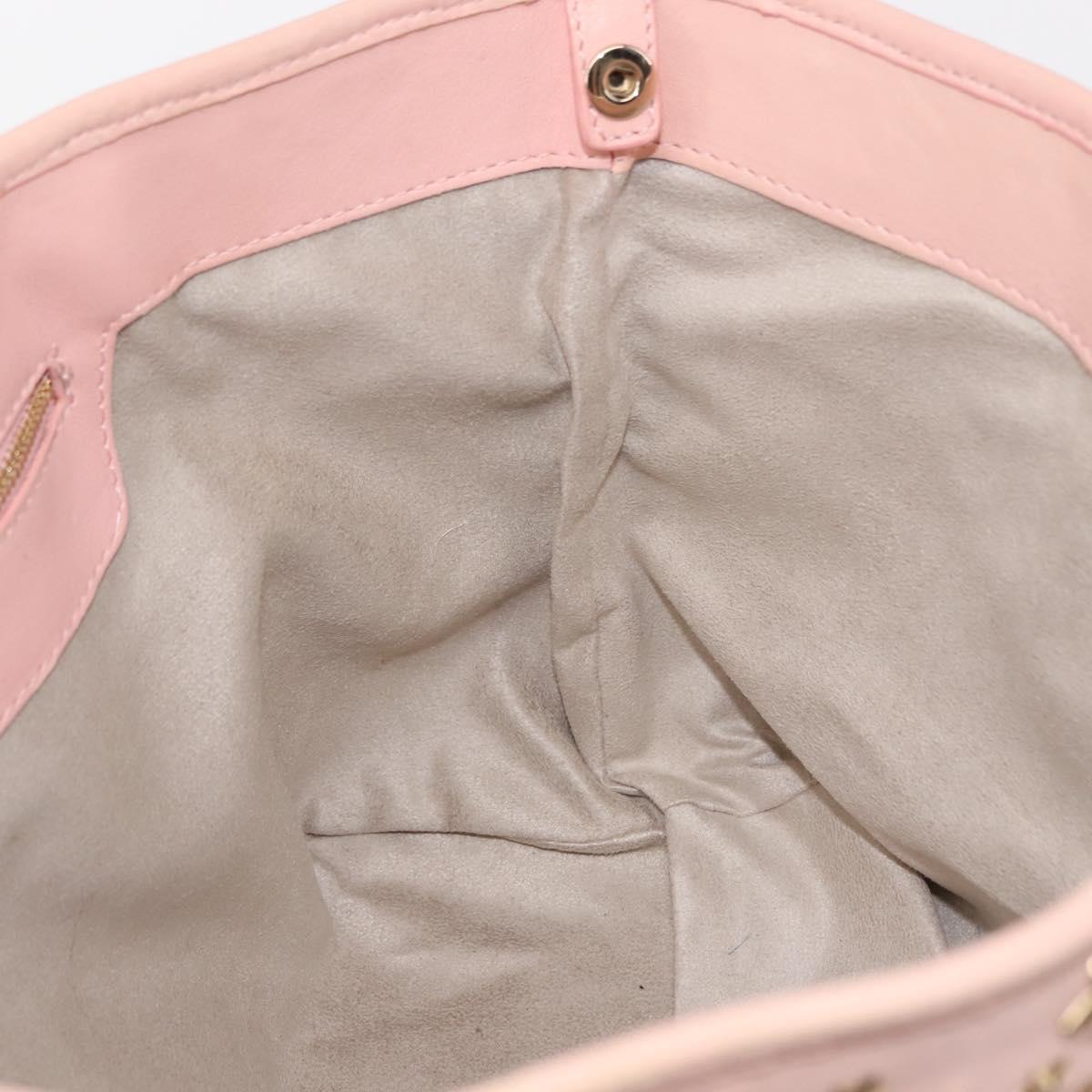 Jimmy Choo Studs Tote Bag Leather Pink Auth BA6901