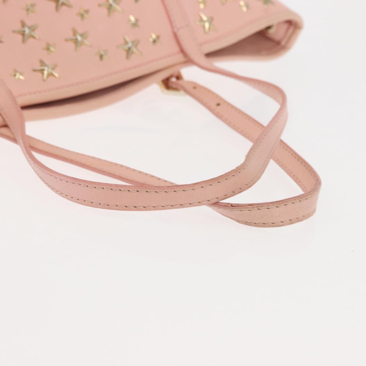 Jimmy Choo Studs Tote Bag Leather Pink Auth BA6901