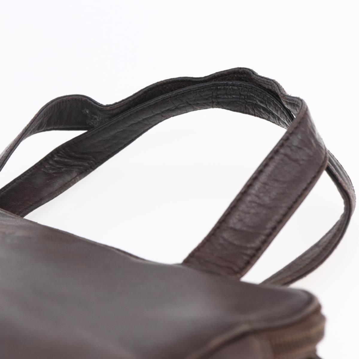 LOEWE Anagram Hand Bag Leather Brown Auth BA6903