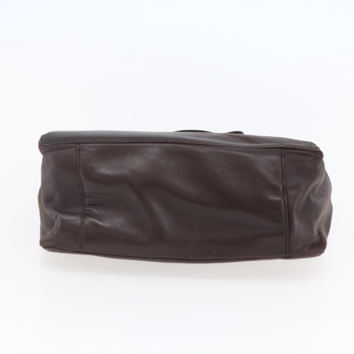 LOEWE Anagram Hand Bag Leather Brown Auth BA6903