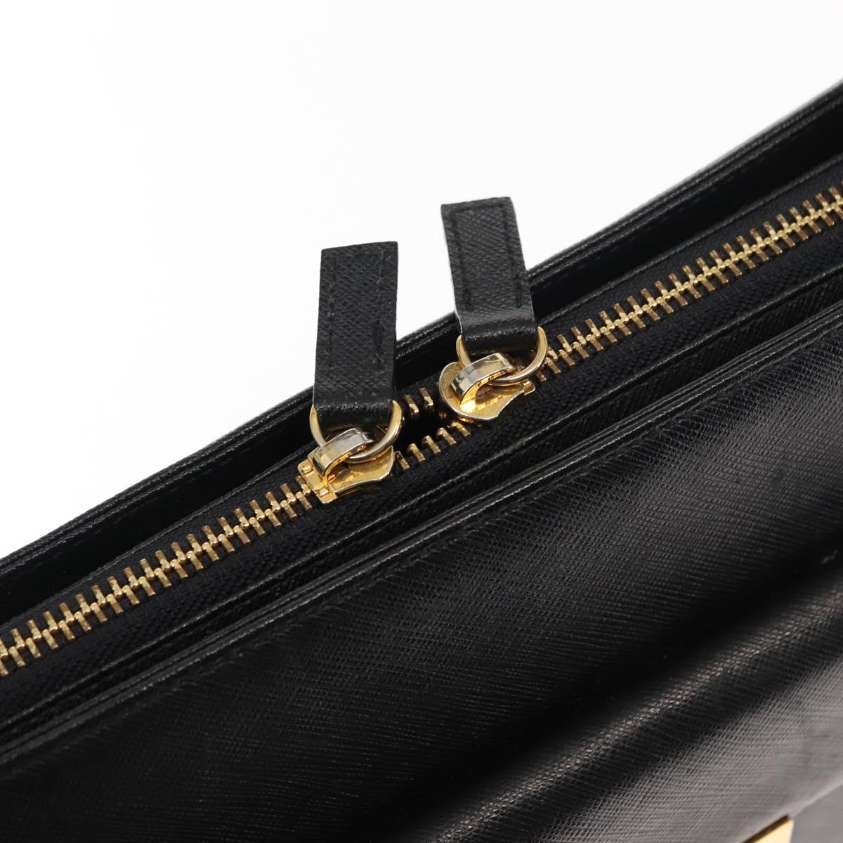 SAINT LAURENT Shoulder Bag Leather Black Auth ba6904
