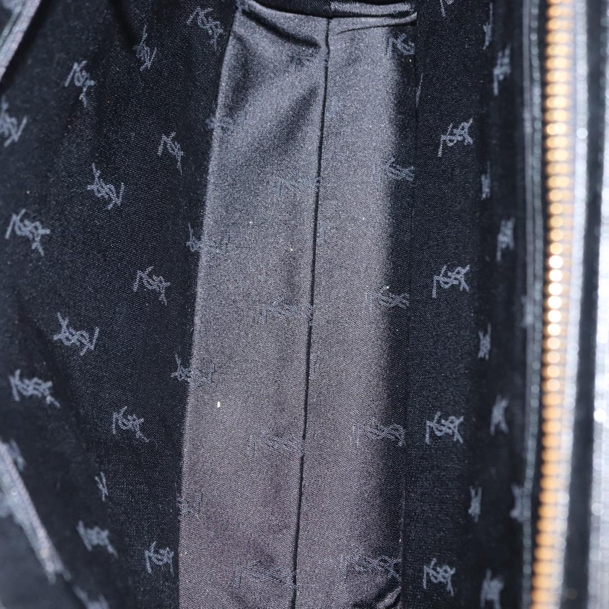 SAINT LAURENT Shoulder Bag Leather Black Auth ba6904