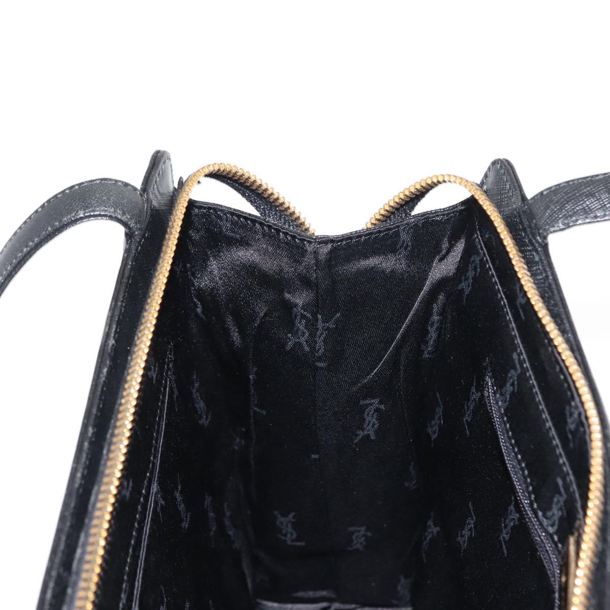 SAINT LAURENT Shoulder Bag Leather Black Auth ba6904