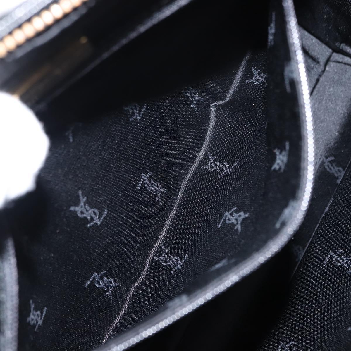 SAINT LAURENT Shoulder Bag Leather Black Auth ba6904