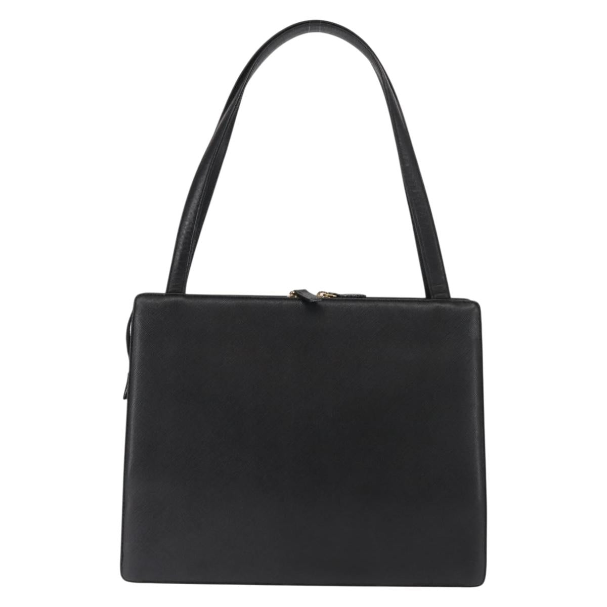 SAINT LAURENT Shoulder Bag Leather Black Auth ba6904