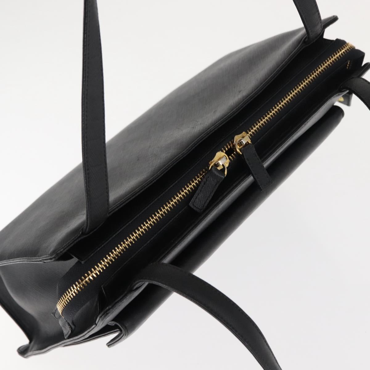 SAINT LAURENT Shoulder Bag Leather Black Auth ba6904