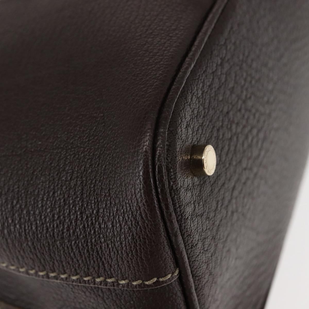 BVLGARI Hand Bag Leather Brown Auth BA6908