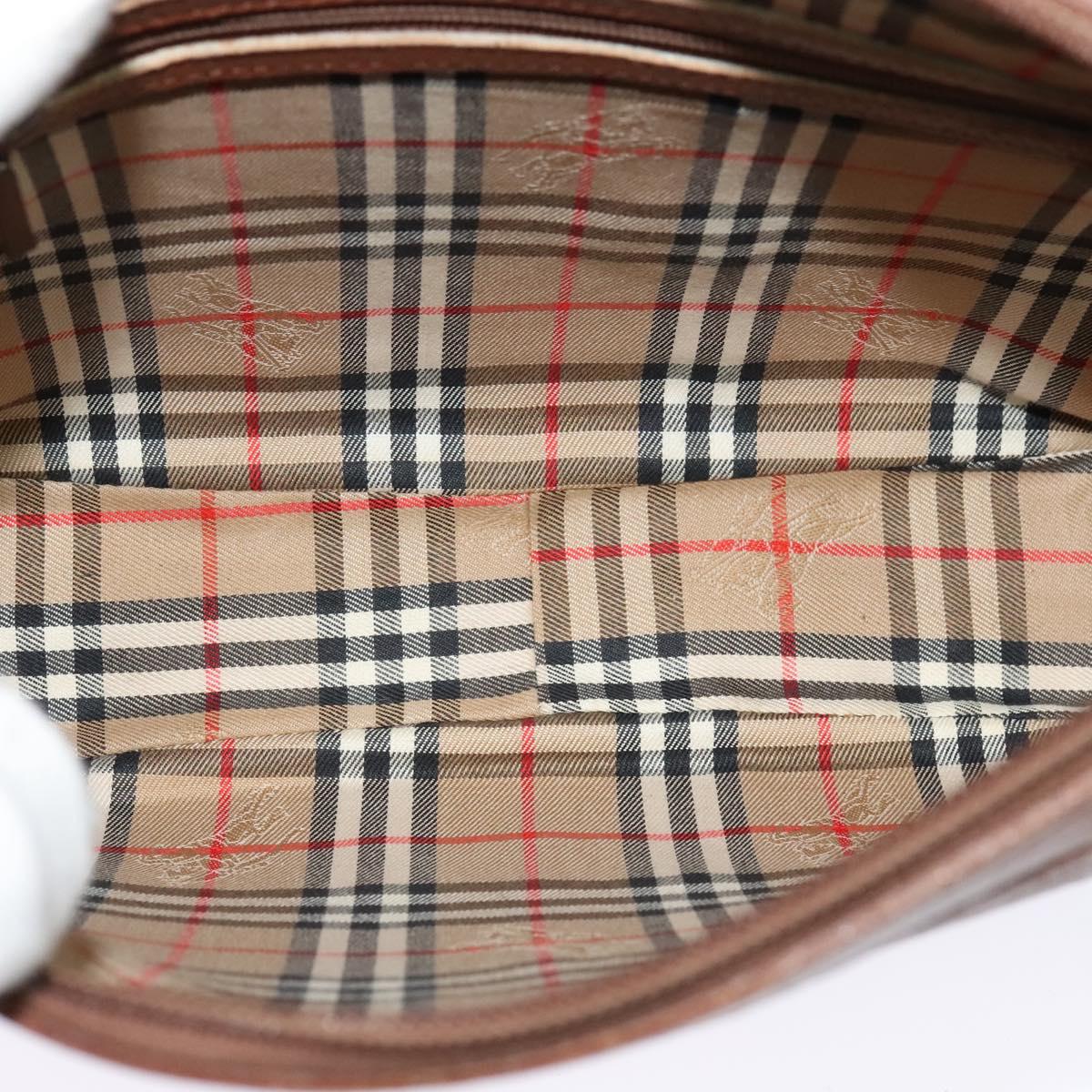 Burberrys Shoulder Bag Leather Brown Auth BA691