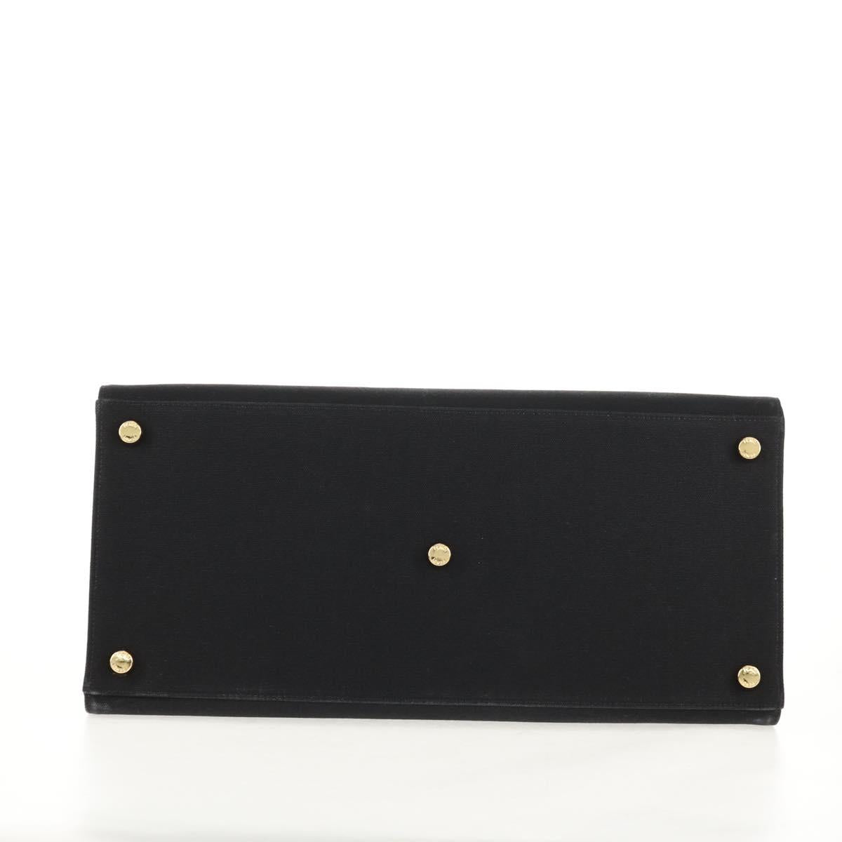 FENDI VERSACE Collaboration Tote Bag Canvas 2way Black Gold Auth BA6912A