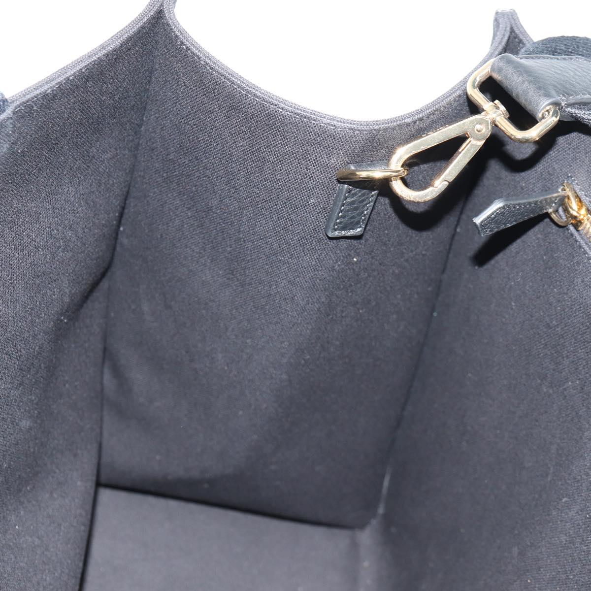 FENDI VERSACE Collaboration Tote Bag Canvas 2way Black Gold Auth BA6912M