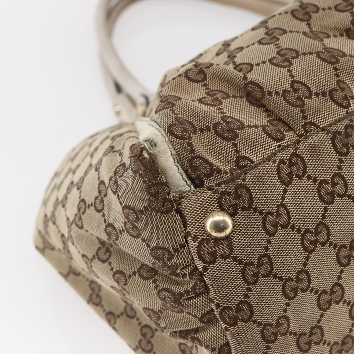 GUCCI GG Canvas Abbey Tote Bag Canvas Beige Auth BA6915