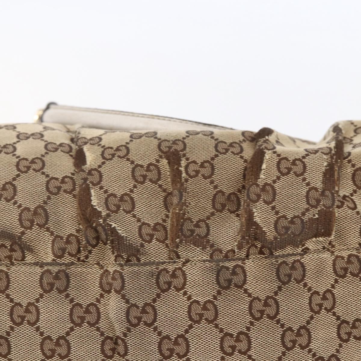 GUCCI GG Canvas Abbey Tote Bag Canvas Beige Auth BA6915