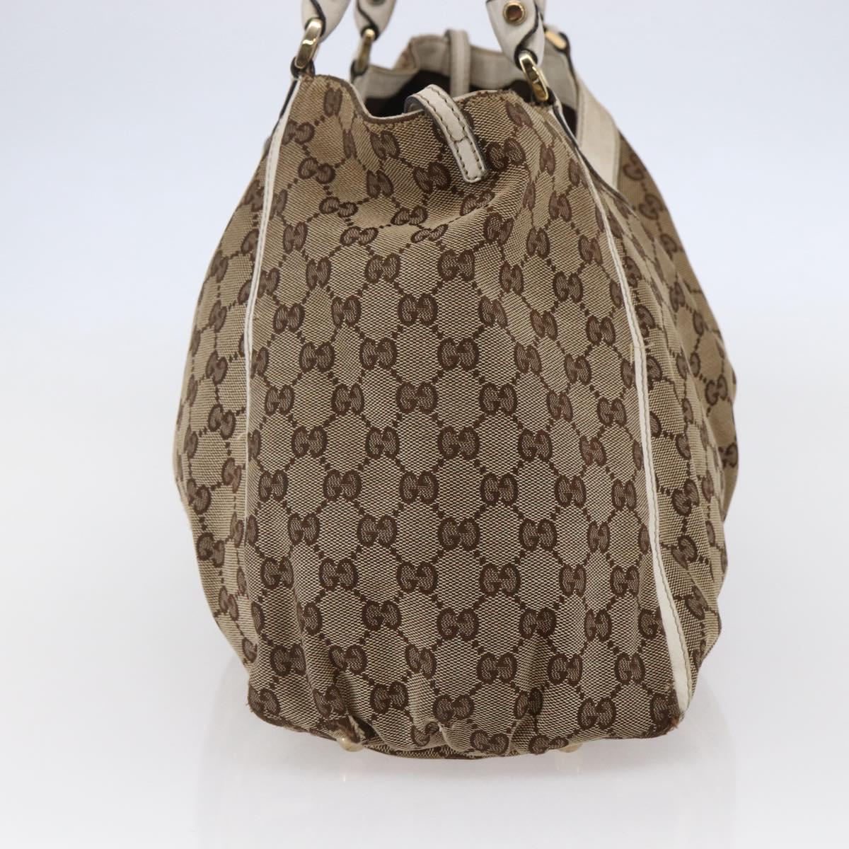 GUCCI GG Canvas Abbey Tote Bag Canvas Beige Auth BA6915