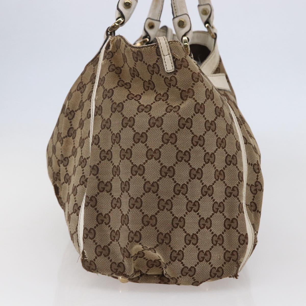 GUCCI GG Canvas Abbey Tote Bag Canvas Beige Auth BA6915