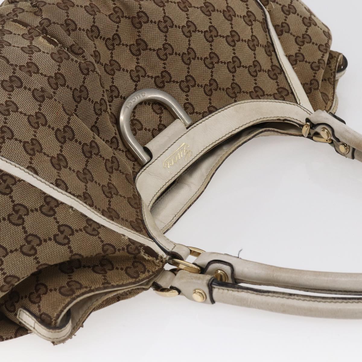 GUCCI GG Canvas Abbey Tote Bag Canvas Beige Auth BA6915