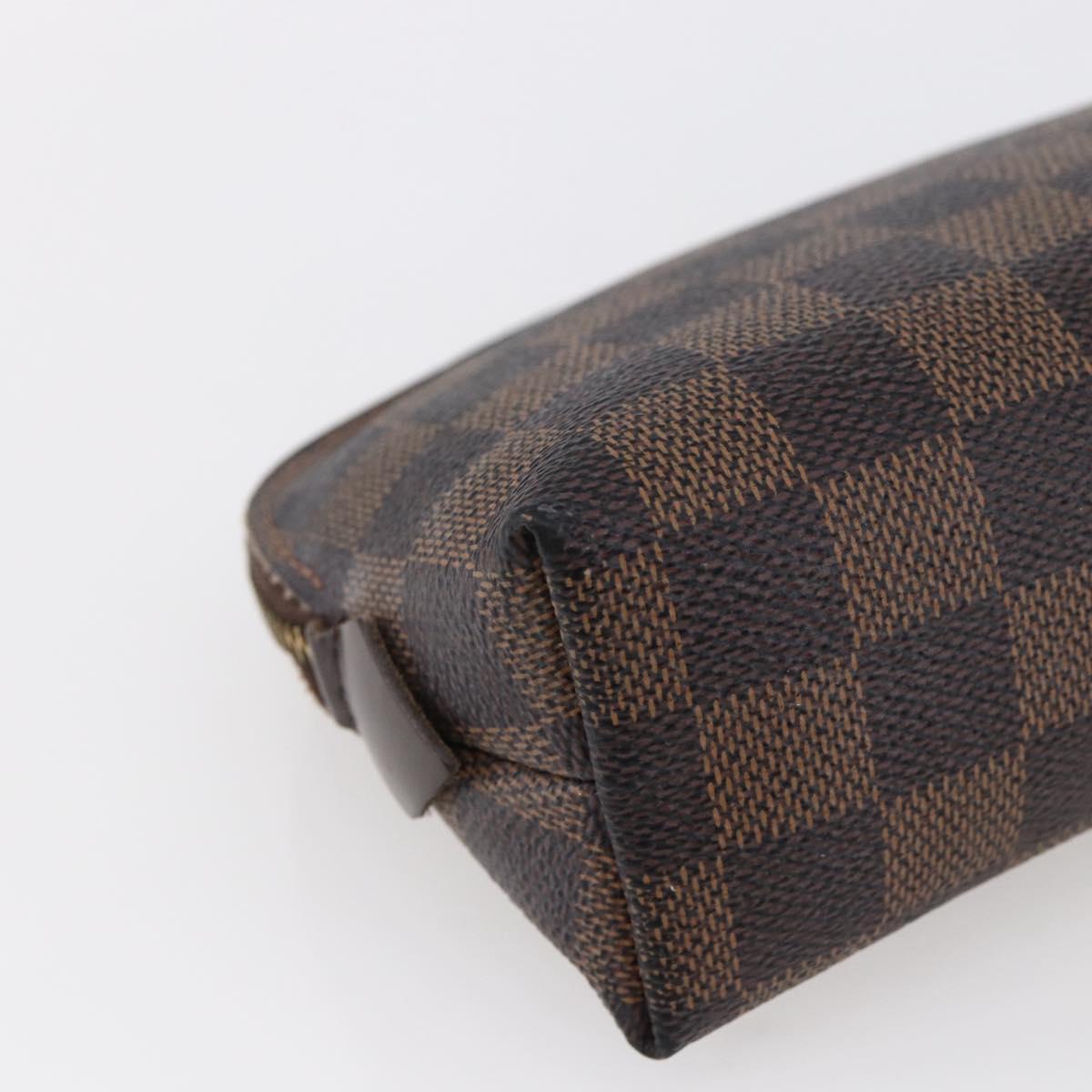 LOUIS VUITTON Damier Ebene Pochette Cosmetic PM Pouch N47516 LV Auth BA6917