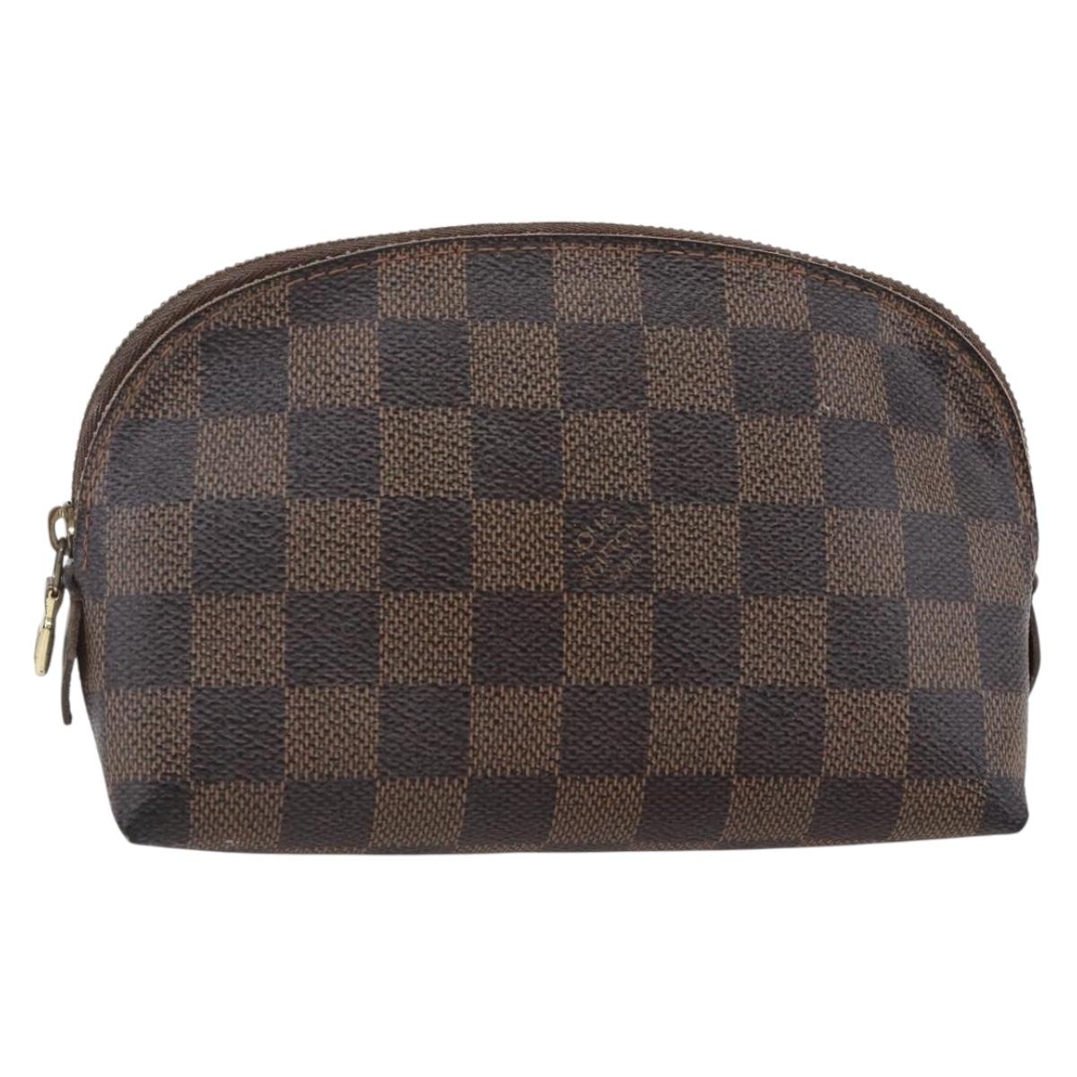 LOUIS VUITTON Damier Ebene Pochette Cosmetic PM Pouch N47516 LV Auth BA6917