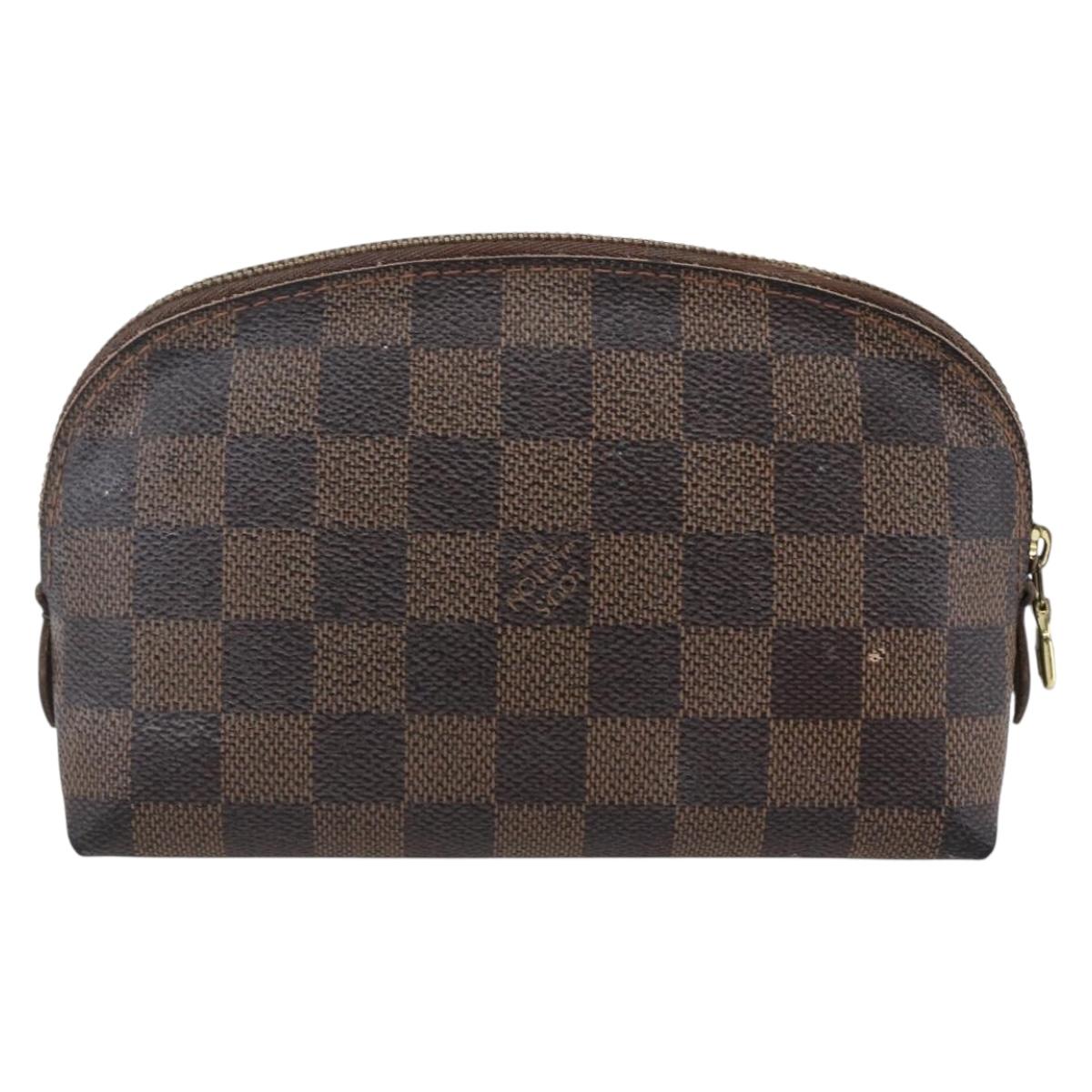 LOUIS VUITTON Damier Ebene Pochette Cosmetic PM Pouch N47516 LV Auth BA6917