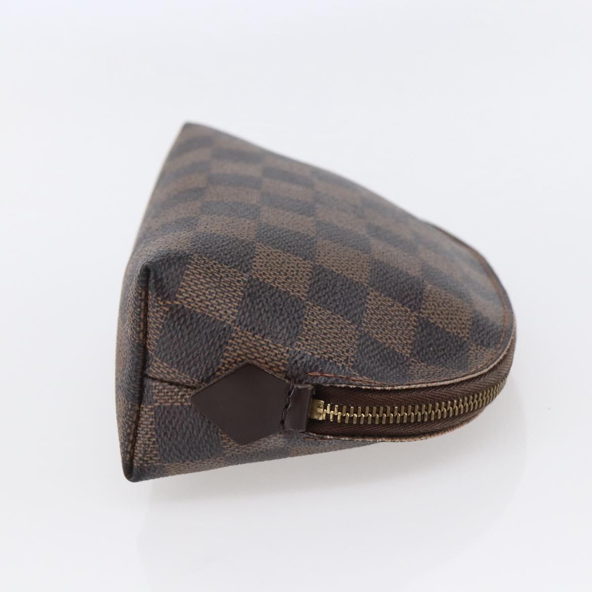 LOUIS VUITTON Damier Ebene Pochette Cosmetic PM Pouch N47516 LV Auth BA6917