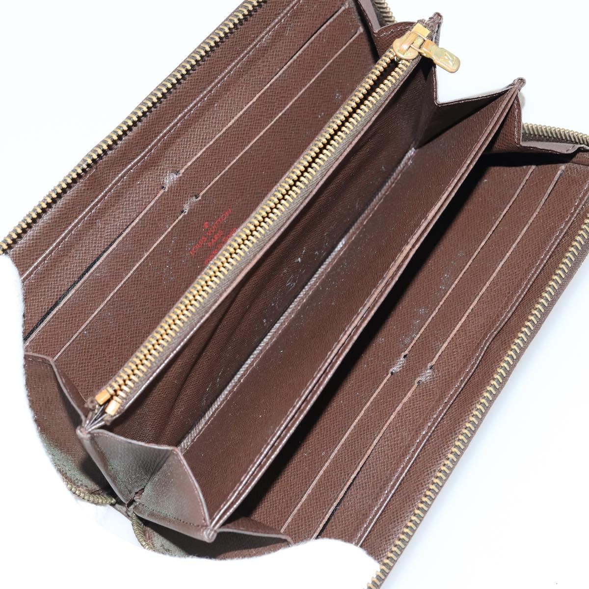 LOUIS VUITTON Damier Ebene Vernis Zippy Wallet 2 Set Pink LV Auth BA6918